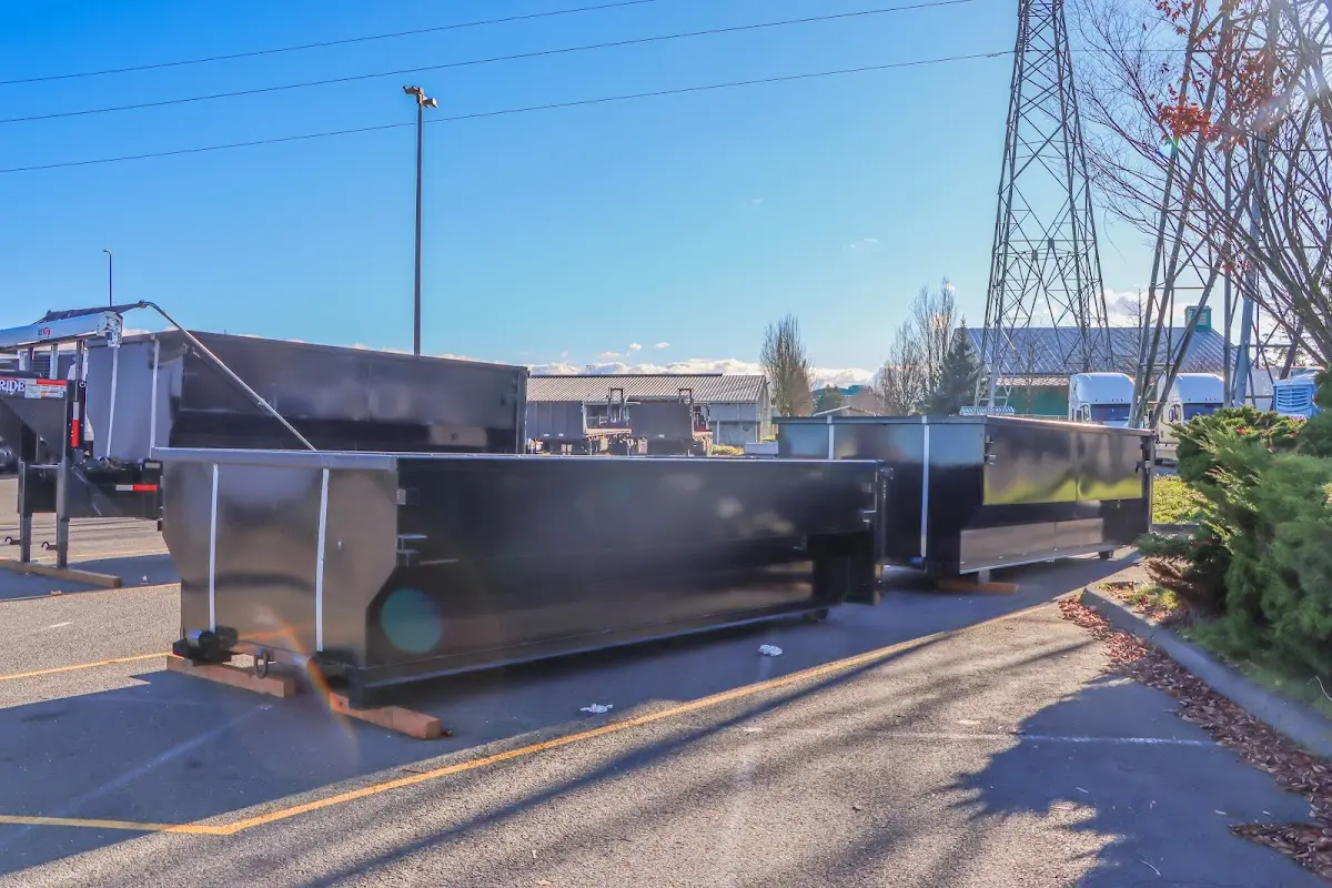 Roll-off dumpster ready for waste disposal at job site for Yard Waste Dumpster Rental in Murphy